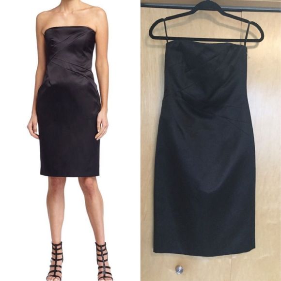 Michael Kors Dresses & Skirts - Michael Kors Strapless Satin Dress, Black